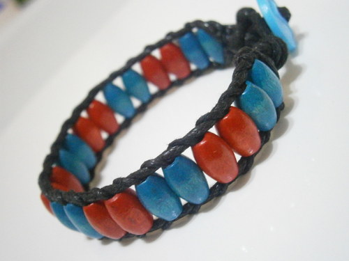 Modro-červený náramek (Wrap Bracelet) — foto 4