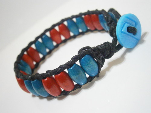 Modro-červený náramek (Wrap Bracelet) — foto 5
