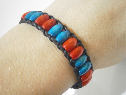 Modro-červený náramek (Wrap Bracelet) — foto 6