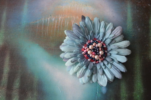 Gerbera blankytná - brož + pineta — foto 2
