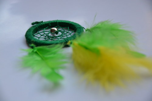 Lapač snů - mini - SMARAGDOVÝ - 4cm — foto 2