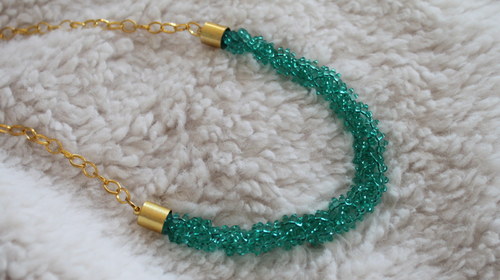 Náhrdelník gold - green — foto 2