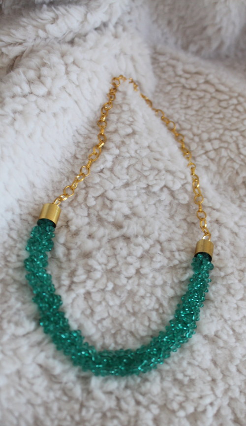 Náhrdelník gold - green — foto 3