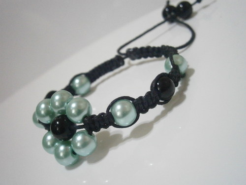 Náramek Kytička - tyrkysový (macramé) — foto 3