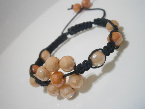Náramek Kytička - meruňkový (macramé) — foto 2