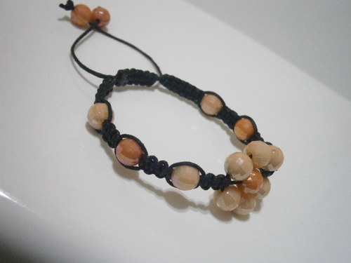 Náramek Kytička - meruňkový (macramé) — foto 5