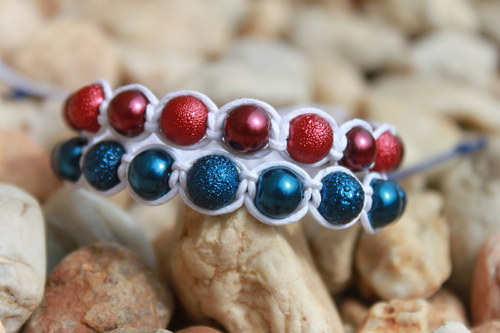 Náramek makramé/shamballa — foto 3