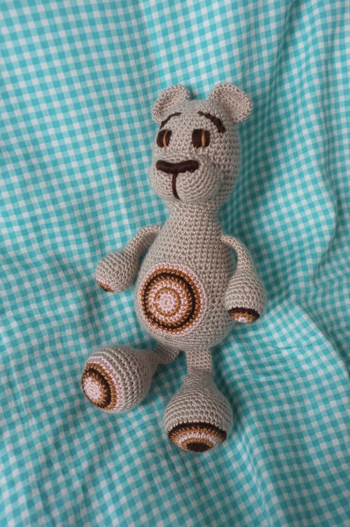 Háčkovaná Medvídka Izzy Béžová (30 cm) — foto 3