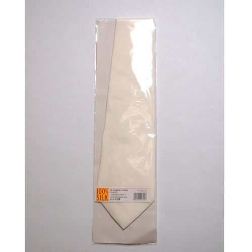 Bílá hedvábná kravata 142x9.5cm - Pongé 8 — foto 2