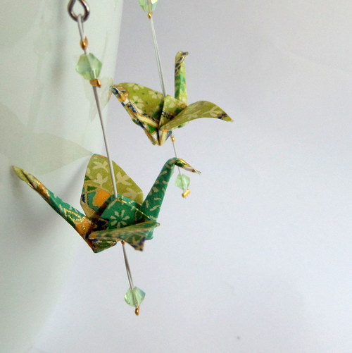 Zelinkavé štěstí - origami náušnice — foto 2