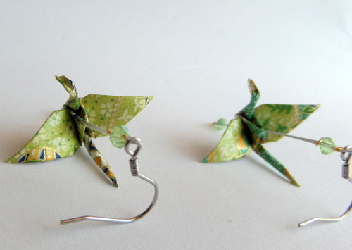 Zelinkavé štěstí - origami náušnice — foto 4