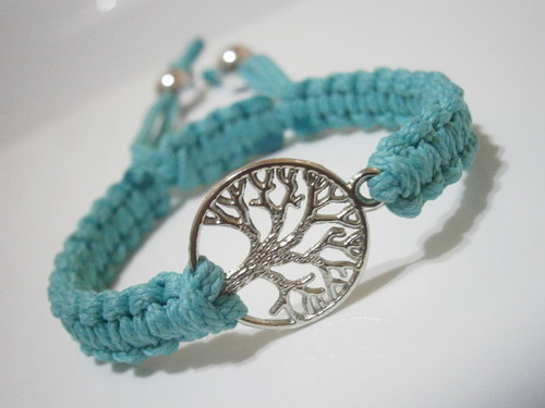 Tree náramek tyrkysový (macramé) — foto 2