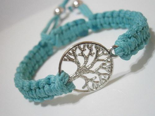 Tree náramek tyrkysový (macramé) — foto 3