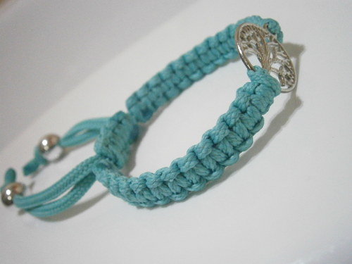 Tree náramek tyrkysový (macramé) — foto 4