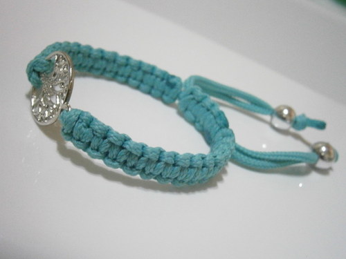 Tree náramek tyrkysový (macramé) — foto 5