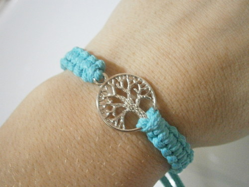 Tree náramek tyrkysový (macramé) — foto 6