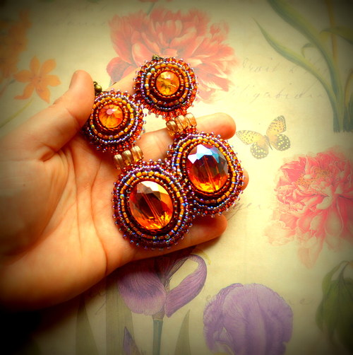 Boucles d'oreilles en orange — foto 6