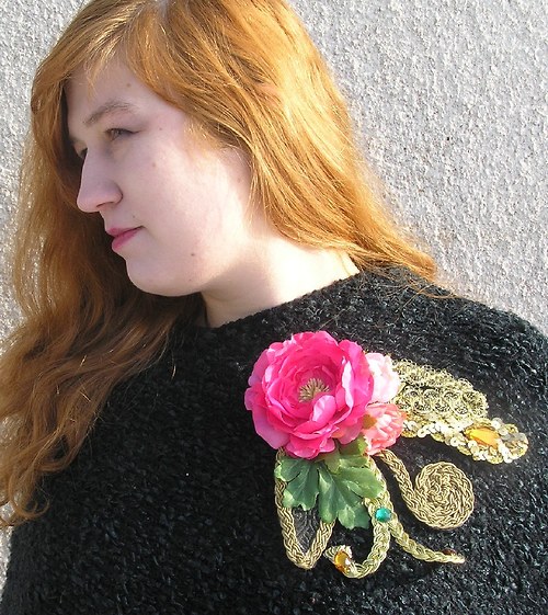Brož s růží růžovou — foto 2
