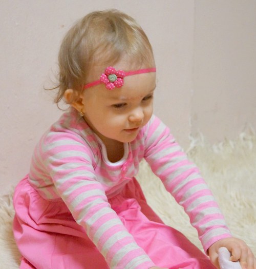 Lila drobná kytička...čelenka — foto 2