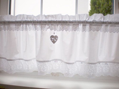 Krátká záclonka se štykováním - bílá — foto 2