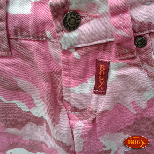 SLEVA dívčí maskáčové plátěné kalhoty, pink — foto 3