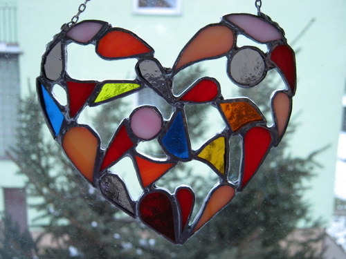 Valentýnské srdíčko, vitráž - tiffany — foto 3