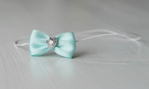 Čelenka pro newborn - mentolová mini mašlička — foto 2