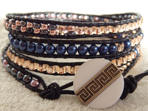 Náramek Wrap Bracelet laděný do hemat.perleť barvy — foto 2