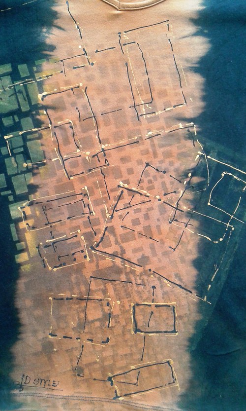 Tričko černohnědé čtverce obdélníky (L) — foto 2