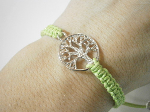 Tree náramek sv.zelený (macramé) — foto 5