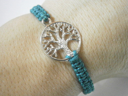 Tree náramek tm.zelený (macramé) — foto 5