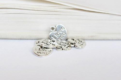 2ks - Přívěsek - srdce - 12x11 mm — foto 3