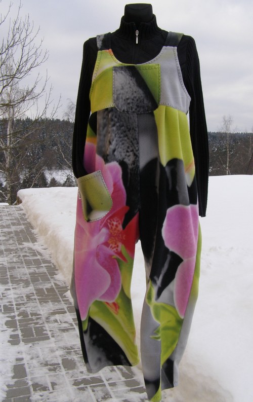 Krtečkové gatě - Zelenočerné s orchidejí — foto 2