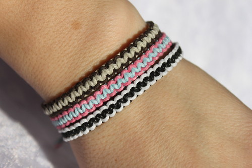 Černobílý.. Náramek macramé/shamballa — foto 6