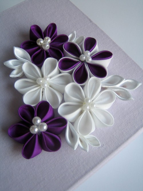 Šperkovnice šuplíková 2patrová s kanzashi — foto 5