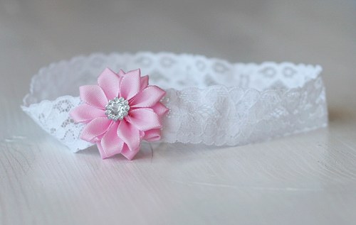 Čelenka pro newborn - růžová kytička — foto 2