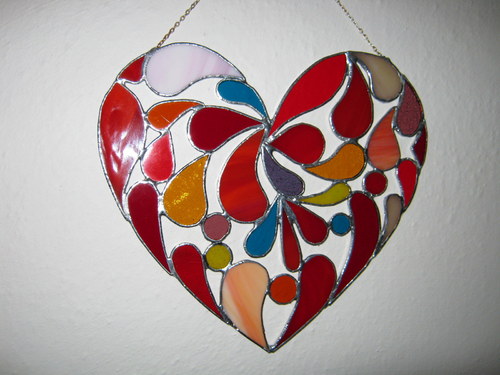 Velké srdce, vitráž - tiffany — foto 5
