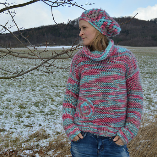 Baret z ručně barvené vlny — foto 6