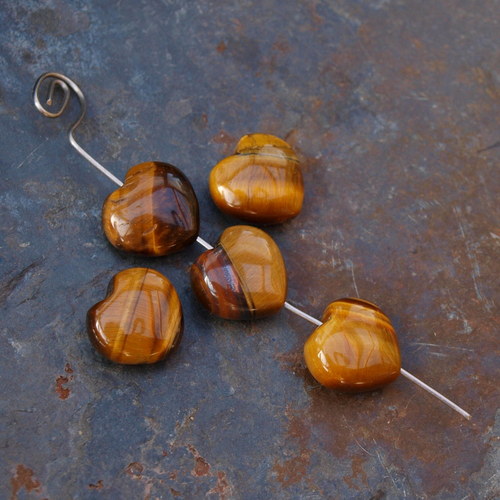 Tygří oko, srdce 1,2 x 1,2 cm — foto 2