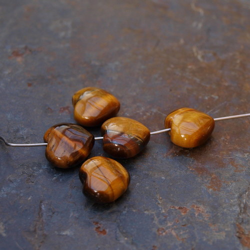 Tygří oko, srdce 1,2 x 1,2 cm — foto 3