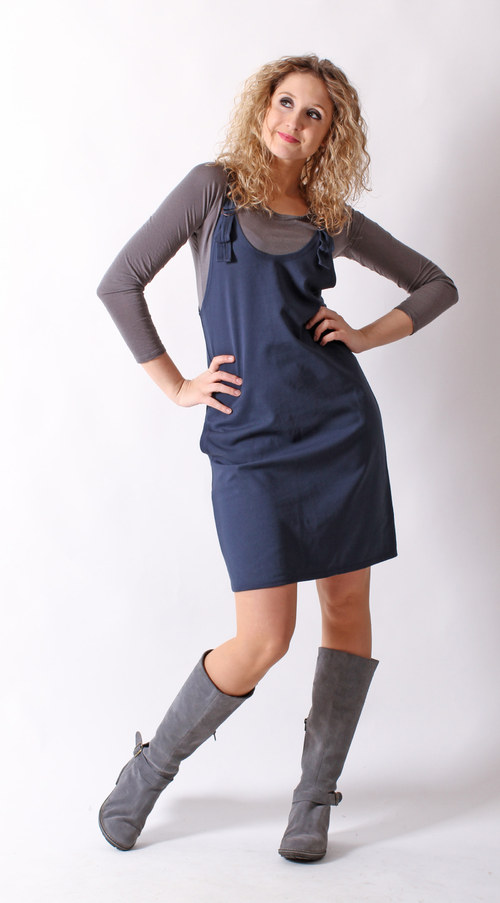Modrá šatová sukně — foto 3