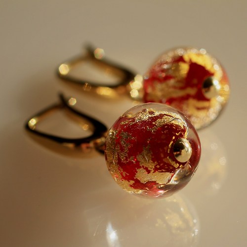 Pozlacené náušnice "Ruby" — foto 2