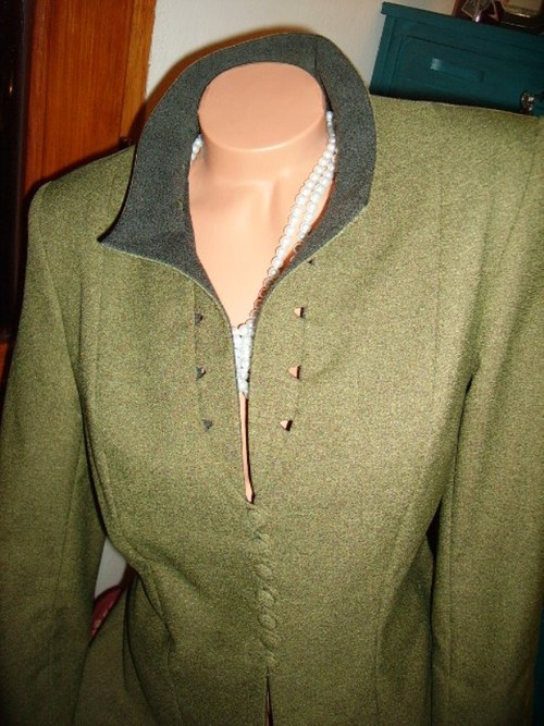 Olivový vintage kabátek — foto 2