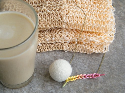Caffè latte a broskve - pletená šála — foto 5