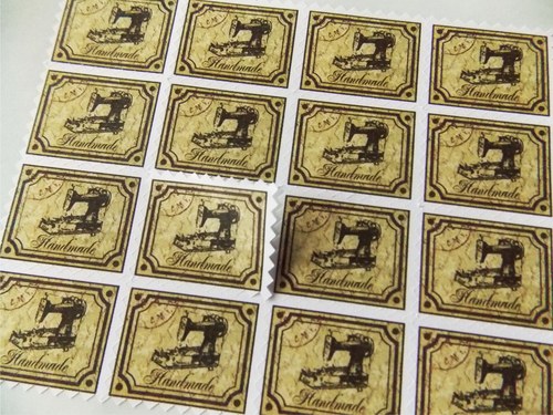 Aršík samolepicích "známek" handmade — foto 2