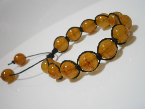 "Jantar" macramé náramek — foto 3
