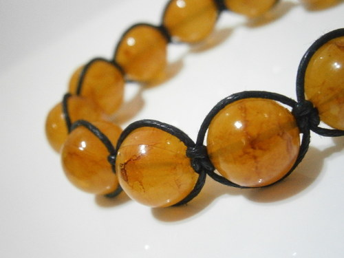 "Jantar" macramé náramek — foto 5