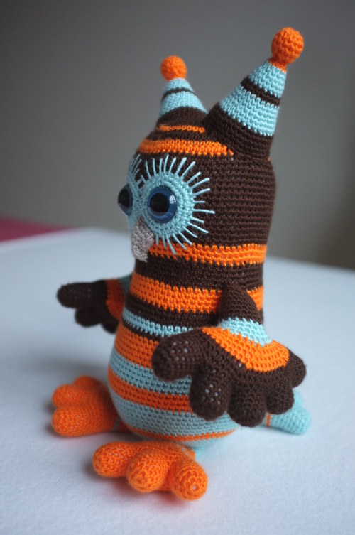 Háčkovaná Sova Pepé Hnědá (40 cm) — foto 5