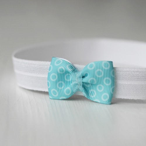 Čelenka pro newborn - mentolová mašlička — foto 2