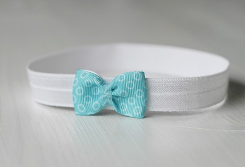 Čelenka pro newborn - mentolová mašlička — foto 3